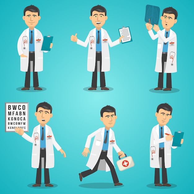 Free vector doctor character set