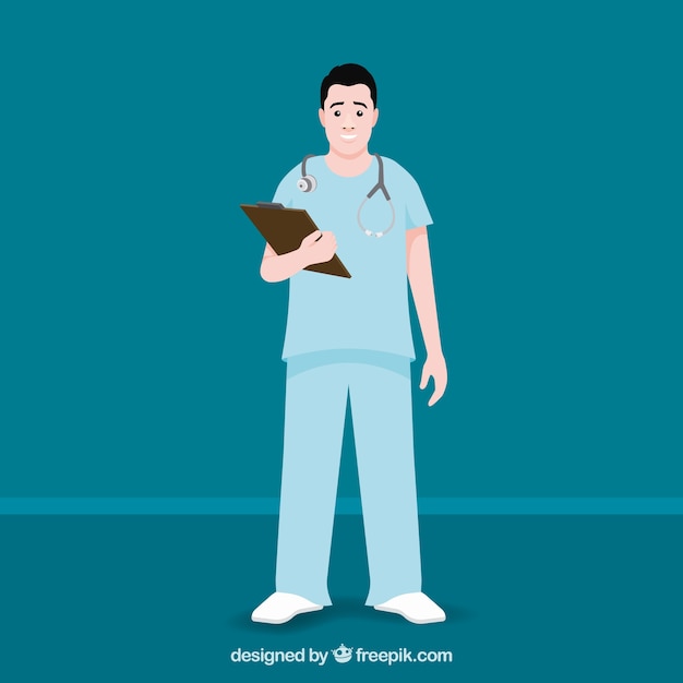 Doctor holding clipboard