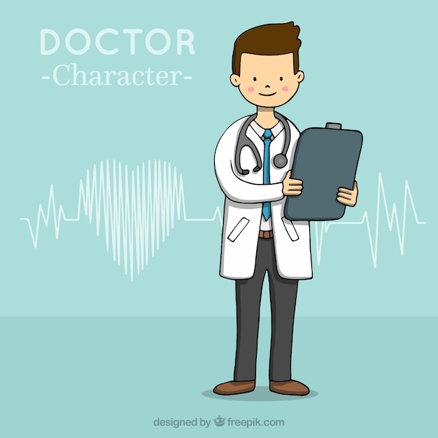 Free Vector doctor holding clipboard