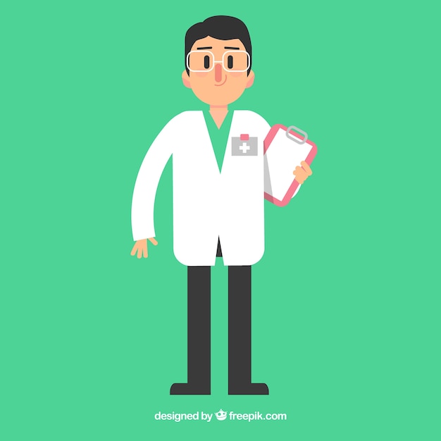 Free vector doctor holding clipboard