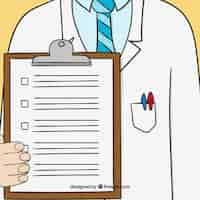 Free vector doctor showing clipboard