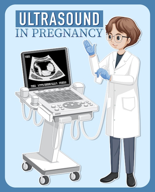 Free vector doctor using ultrasound scanning machine