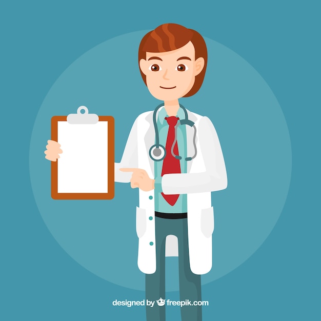 Free vector doctor with clipboard