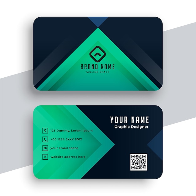 Free vector doctors business card in turquoise color