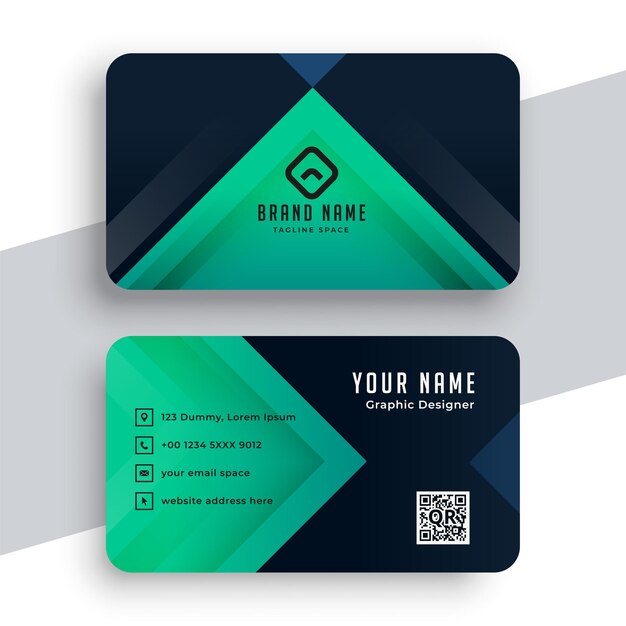 Doctors business card in turquoise color