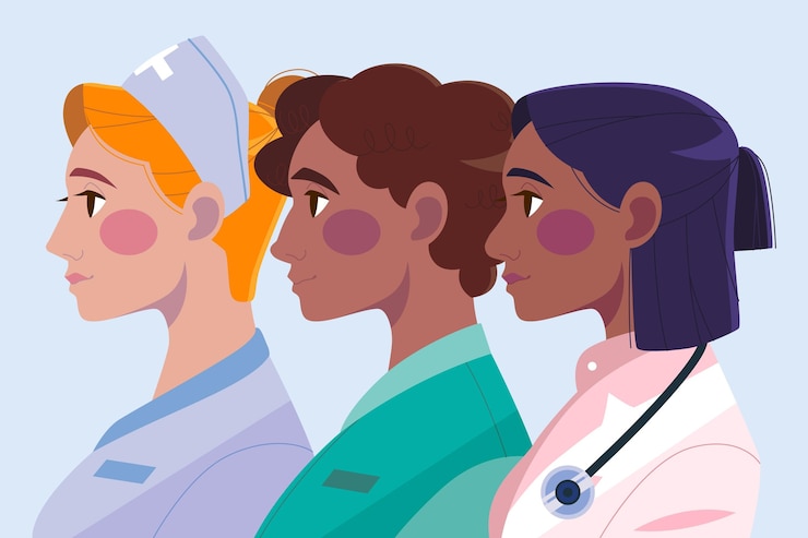 Free Vector doctors and nurses illustration