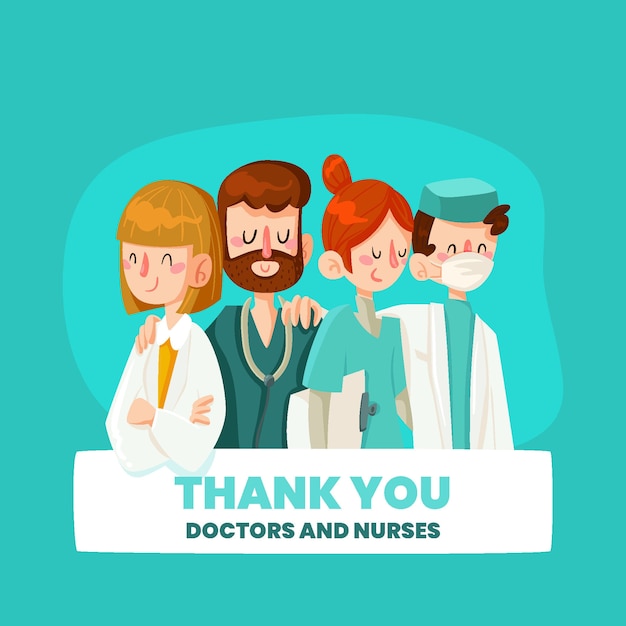 Free vector doctors and nurses recognition