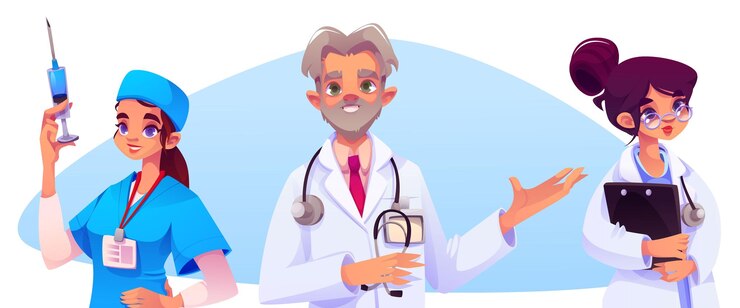 Free Vector doctors team isolated on white background
