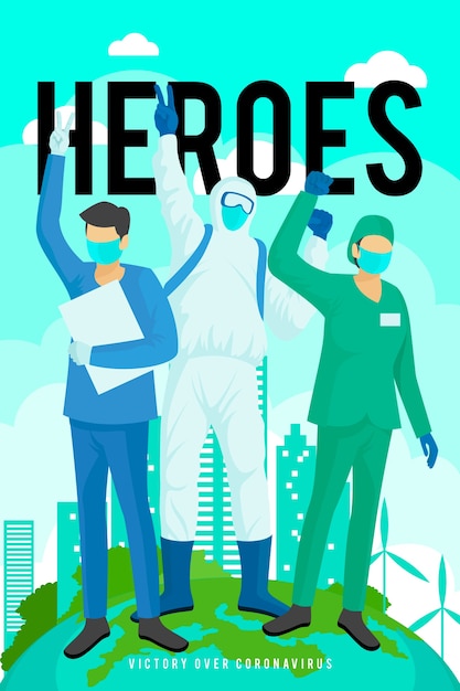 Free vector doctors wearing medical masks