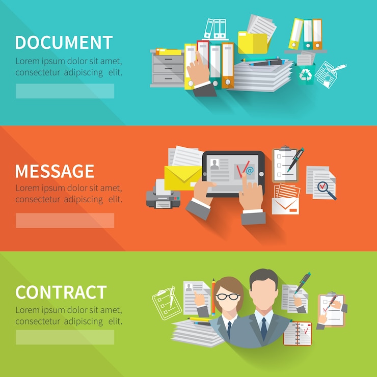 Free Vector document banner set