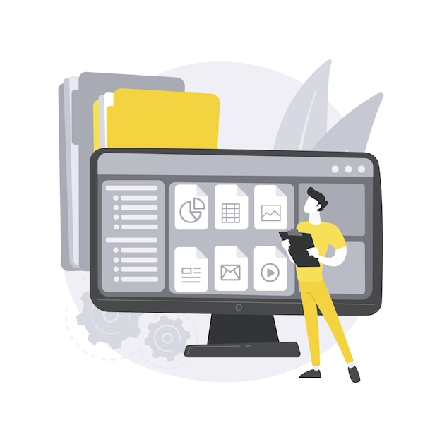 Document management soft abstract concept illustration.