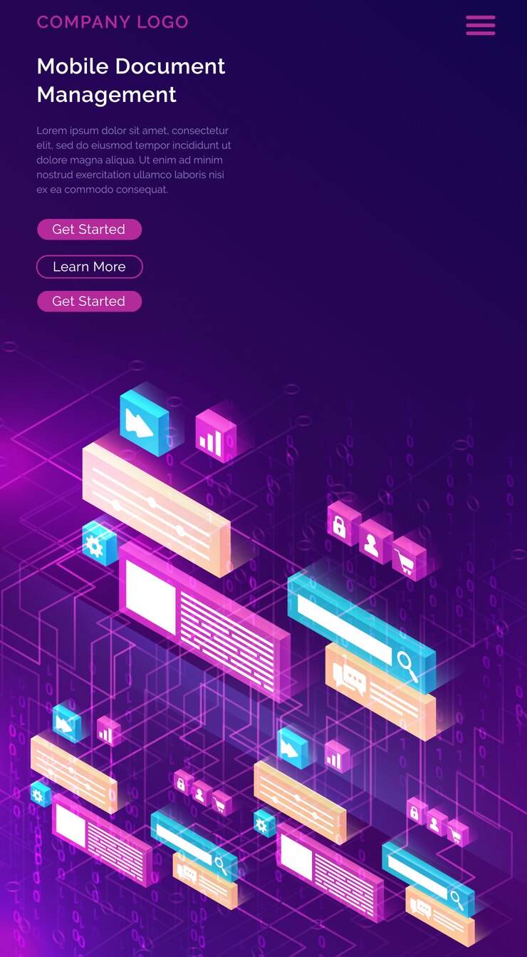 Free Vector document manager business web template