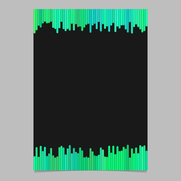 Modello di documento da strisce verticali in toni verdi - illustrazione vettoriale progettazione grafica con sfondo nero