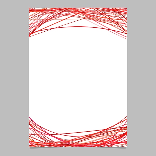 Document template with arched stripes in red tones - blank vector brochure illustration on white background
