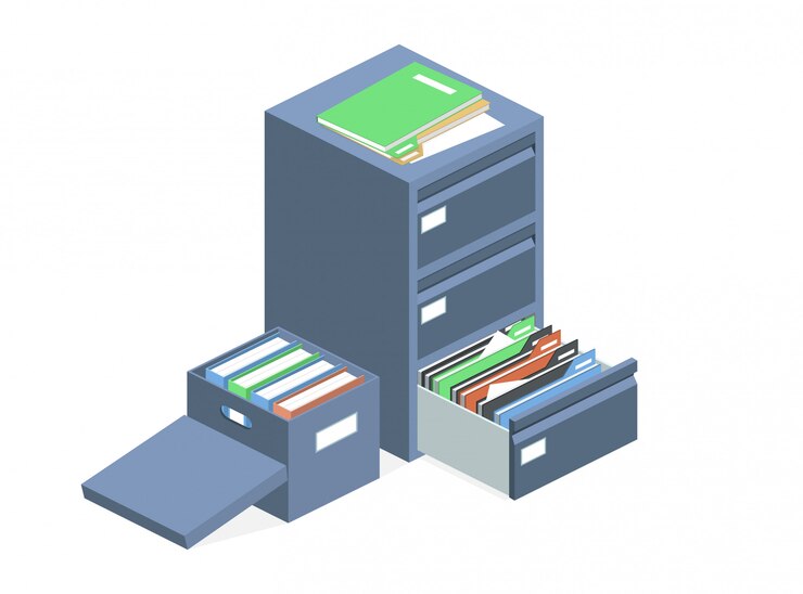 Free Vector documents cabinet files archive storage box
