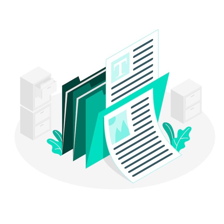 Free Vector documents concept illustration