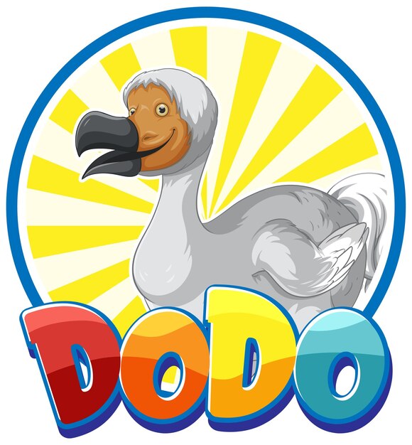 Dodo bird extinction animal cartoon logo