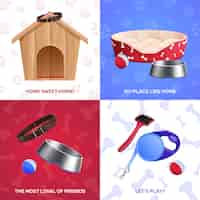 Free vector dog accessories illustration set