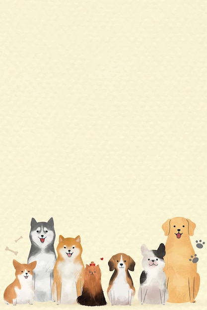 かわいいペットのイラストと犬の背景