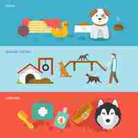 Free vector dog banner set