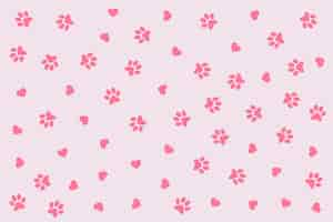 Free vector dog or cat paw print with heart pattern design