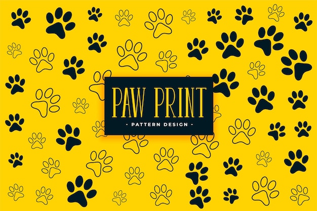 개 또는 고양이 발 인쇄 패턴 배경