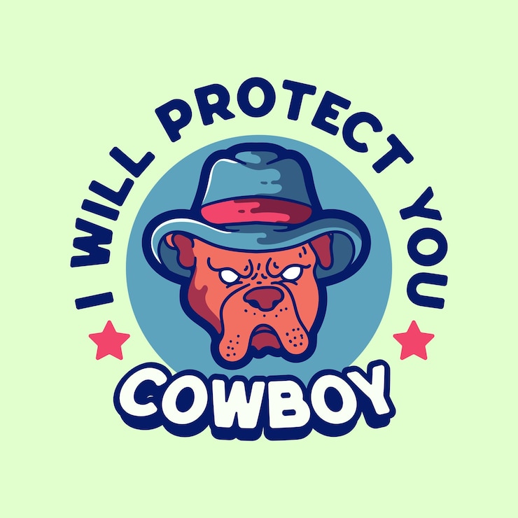 Free Vector dog cowboy hat mascots logo illustration