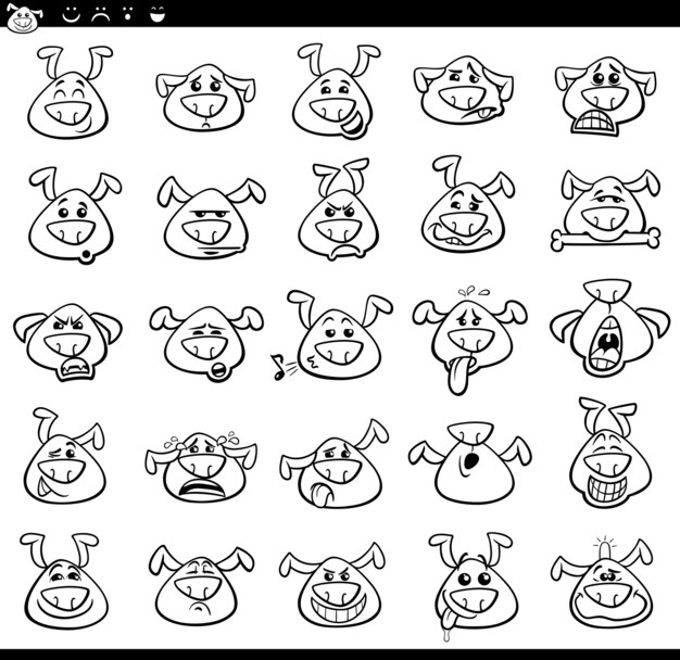 小さなペットの犬の犬の子犬襟の顔文字のコレクションのコレクション 無料のベクター 小さなペットの犬の犬の子犬襟の顔文字のコレクションのコレクション 無料のベクター