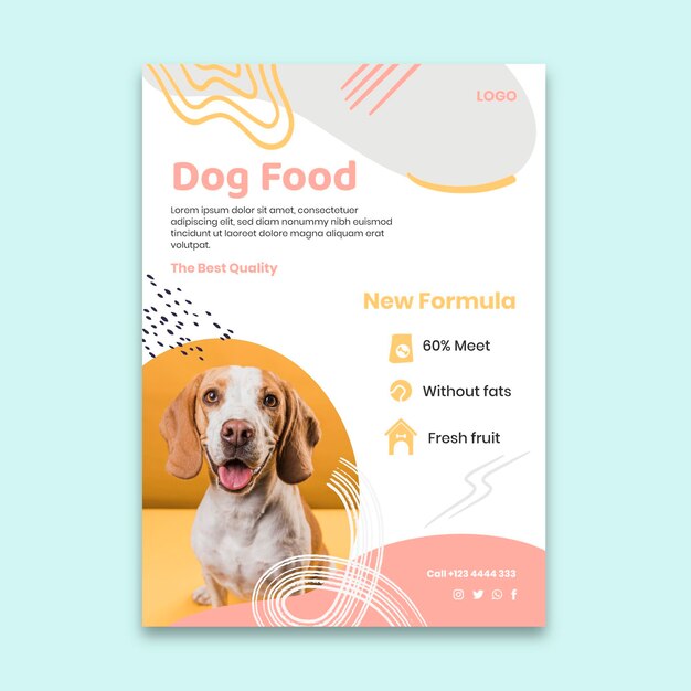 Dog food poster template