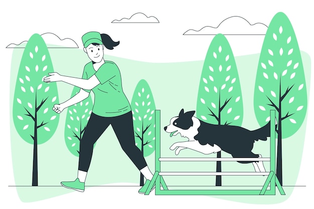 Free vector dog handler concept illustration