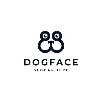犬​の​頭​の​顔​の​動物​の​ロゴ​の​デザイン​の​インスピレーション