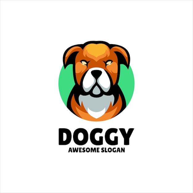 Dog head mascot illustration logo design