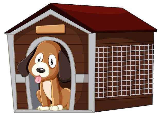 Free vector dog in a house cartoon style