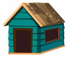 Free vector a dog house on white background