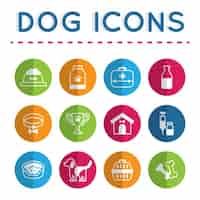 Vettore gratuito icone collezione dog