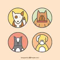 Бесплатное векторное изображение Иконки для собак