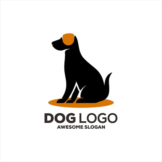 Vettore gratuito disegno del logo dell'illustrazione della mascotte del cane