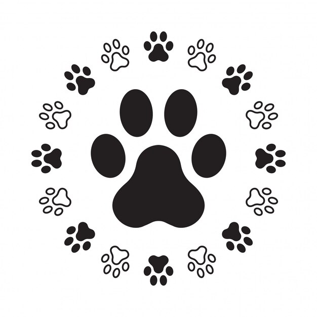 Dog paw footprint