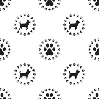 Dog paw seamless pattern vector isolated puppy wallpaper