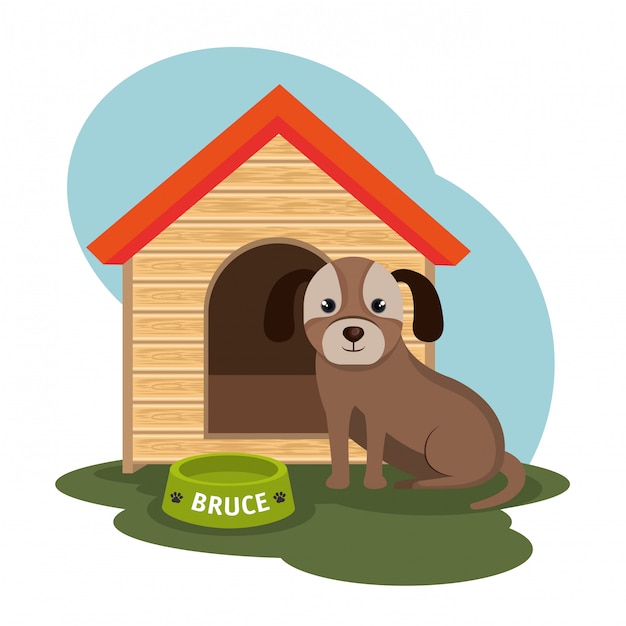 Free vector dog pet shop illustration