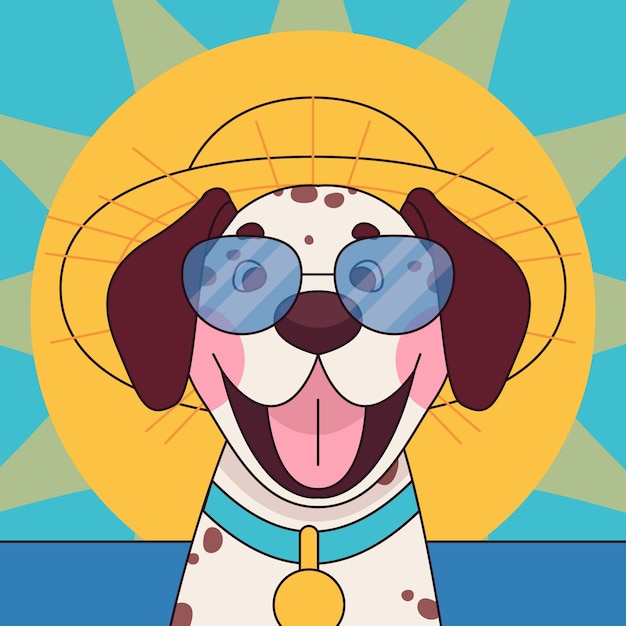 Free vector dog pool party illustration