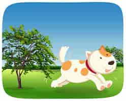Free vector a dog runing in the park