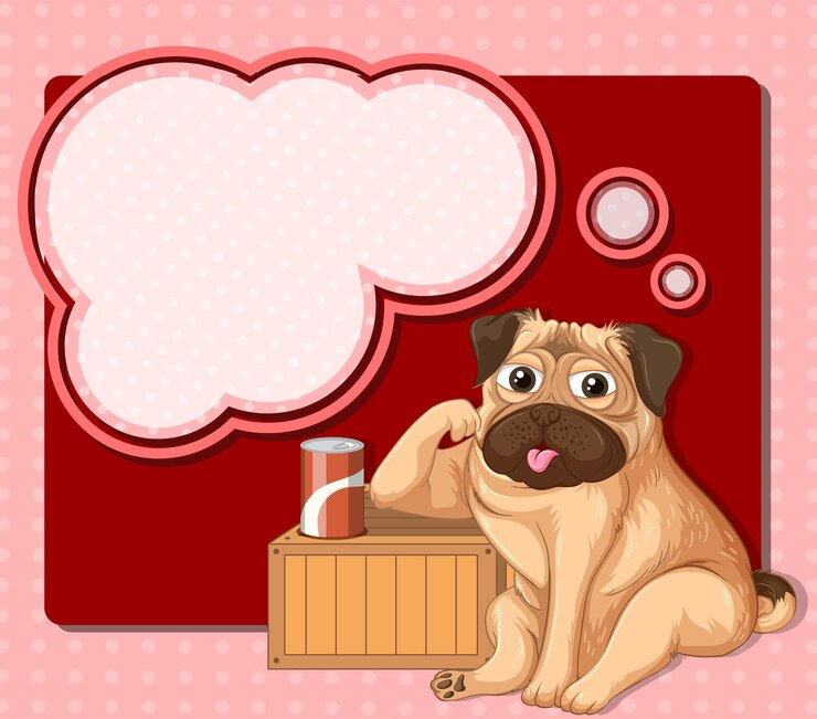 Free Vector a dog thinking with an empty callout