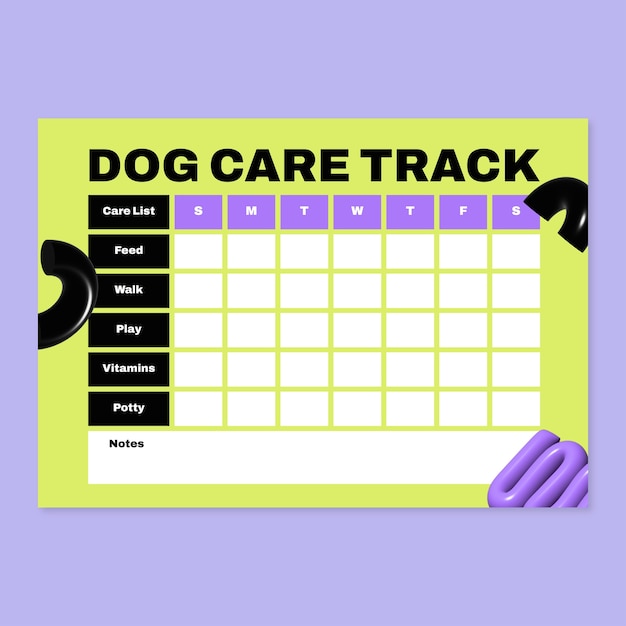 Dog training schedule template design