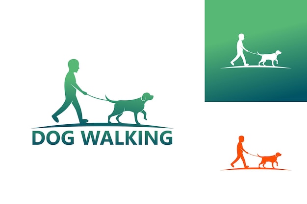 Вектор дизайна шаблона логотипа выгула собак, эмблема, концепция дизайна, творческий символ, значок