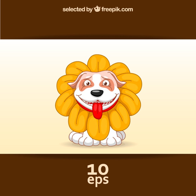 Free vector dog with a flower costume