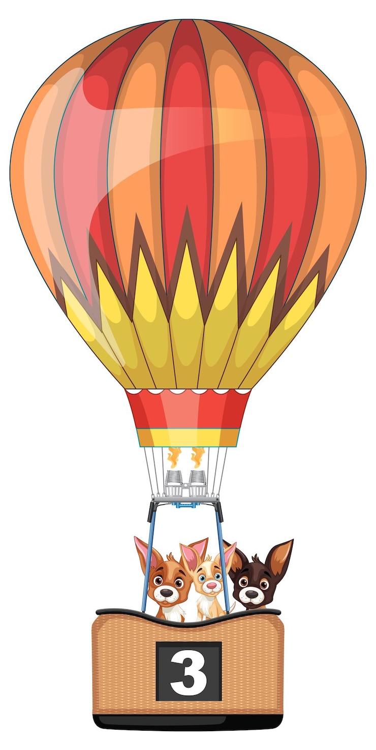 Free Vector dogs enjoying a balloon ride