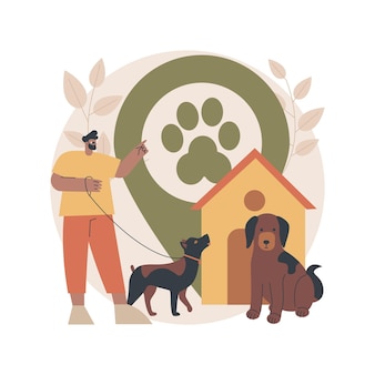 Dogs friendly place abstract illustration