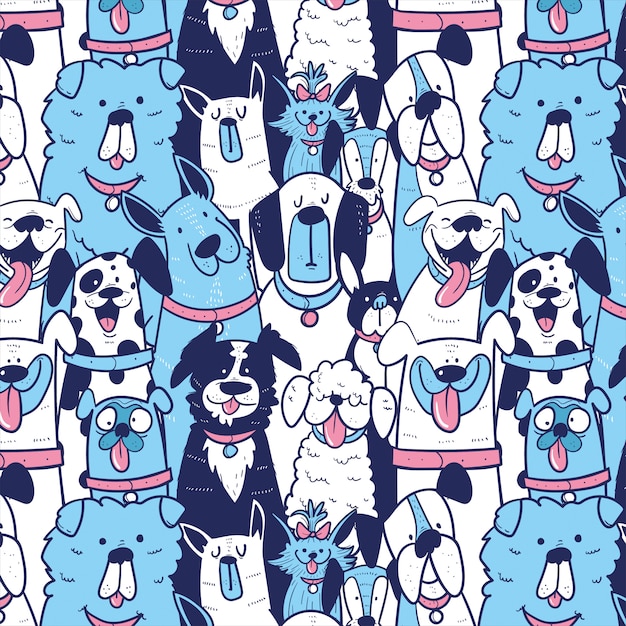 Dogs seamless pattern