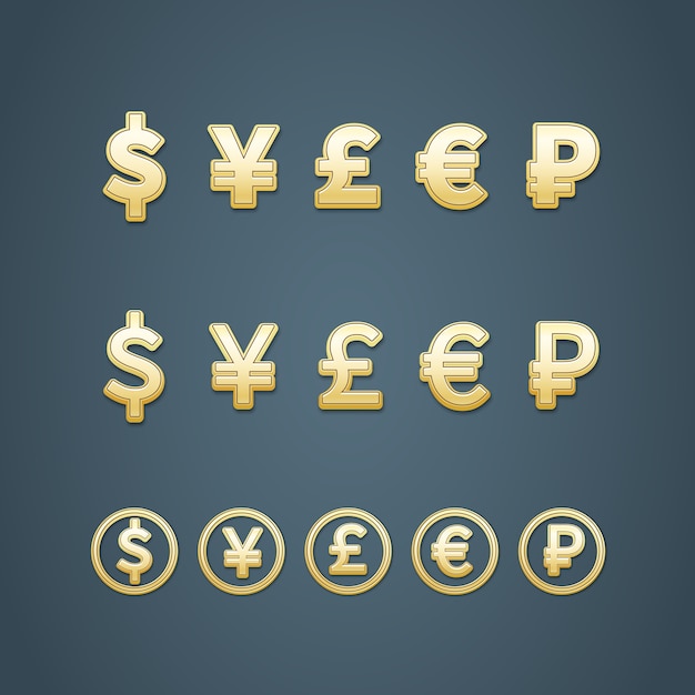 Free Vector dollar euro pound yen and rouble icons vector illustration